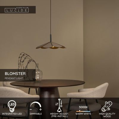 Lucide BLOMSTER - Pendant light - Ø 47 cm - LED Dim. - 1x9W 3000K - Taupe